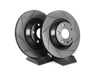 ES#4668222 - 8J0615601A-S - Rear V5 Slotted Brake Rotors - Set (310x22)
 - Precision manufactured for consistent stopping power during high performance driving. Featuring a matte black zinc coating for corrosion protection. - ECS - Audi
