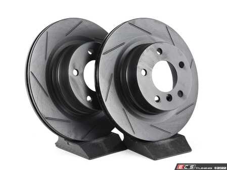 ES#5457106 - 34216855005KT2 - Performance Rear Brake Service Kit - Slotted - Featuring ECS V5 slotted rotors and ECS EP24 "Enthusiast Performance" pads. - Assembled By ECS - BMW