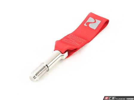 ES#4641954 - E308 - Strap Style Tow Hook - Red - Designed to handle any off-track adventure quickly and reliably - Rennline - Porsche