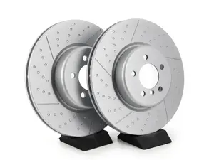 Front V5 Dimpled & Slotted Brake Rotors - Set (370x30)