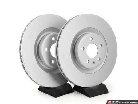 ES#4668214 - 8K0615301M-P - Front V5 Plain Brake Rotors - Set (345x30) - Precision manufactured and featuring a GeoSpec corrosion-resistant coating - ECS - Audi