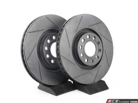 ES#2562104 - 8E0301ADSGMTKT2 - Performance Front Brake Service Kit - Featuring ECS V5 Slotted rotors and ECS EP24 Enthusiast Performance pads - Assembled By ECS - Audi