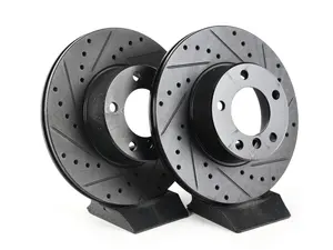 Front V5 Drilled & Slotted Brake Rotors - Set (296x22)