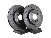 ECS - 34116858651-XS - Front V5 Drilled & Slotted Brake Rotors