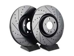 ES#2952039 - 014366ecs02kt - Front Big Brake Kit - Stage 2 - Cross Drilled & Slotted Rotors (345x30) - Upgrade your brake system to the 4-piston Brembo Q5 calipers. Includes ECS V5 brake rotors. - ECS - Audi