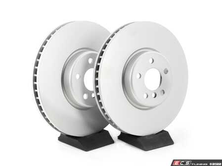 ES#4669118 - 34116860911-P - Front V5 Plain Brake Rotors - Set (348x36) - Precision manufactured and featuring a GeoSpec corrosion-resistant coating. - ECS - BMW