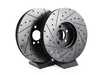 ES#4669116 - 34116860911-XS - Front V5 Drilled & Slotted Brake Rotors - Set (348x36) - Precision manufactured for consistent stopping power during high performance driving. Featuring a matte black zinc coating for corrosion protection. - ECS - BMW