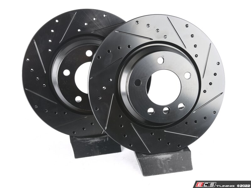 ECS - 34116854999-XS - Front V5 Drilled & Slotted Brake Rotors - Set ...