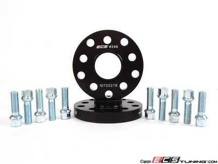 ES#8824 - ECS40255571WBK -  ECS Wheel Spacer And Bolt Kit - 20mm With Ball Seat Bolts - Comes with everything you need to install spacers on two wheels - ECS - Audi Volkswagen