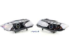 ES#3021237 - 2LHPE9005G8TM - Spec D Dual Halo Projector Headlights with LED Light Strip - Gloss Black Housing/Clear Lens - E90 Pre LCI - LED light strip & Standard turn signal lights - Gloss Black Housing/Clear Lens - Spec-D Tuning - BMW