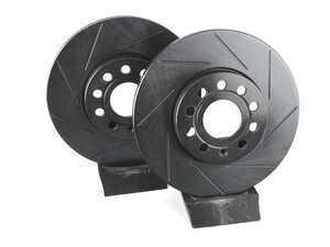 ES#2582051 - D1107MTXKT2 - Performance Front Brake Service Kit (288x25) - Featuring ECS V5 slotted rotors and ECS EP24 Enthusiast Performance pads - Assembled By ECS - Volkswagen
