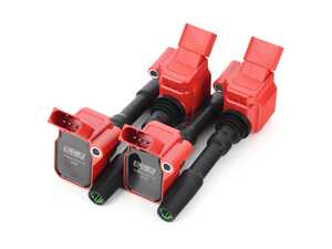 ES#4686051 - 002540LCA02KT - ECS Performance Ignition Coils - Red - Set Of Four - Designed to be a direct plug-and-play upgrade to factory coils, providing greater energy output, ensuring a stronger and more consistent spark! - ECS - Audi Volkswagen