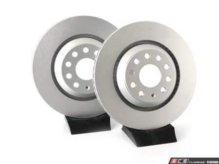 ES#4668304 - 5Q0615601E-P - Rear V5 Plain Brake Rotors - Set (310x22) - Precision manufactured and featuring a GeoSpec corrosion-resistant coating - ECS - Audi Volkswagen