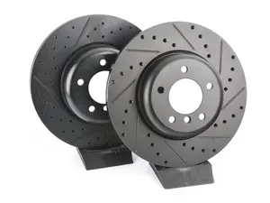 Front V5 Drilled & Slotted Brake Rotors - Set (338x26)