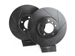ES#4669143 - 34116767059-S - Front V5 Slotted Brake Rotors - Set (324x30) - Precision manufactured for consistent stopping power during high performance driving. Featuring a matte black zinc coating for corrosion protection. - ECS - BMW