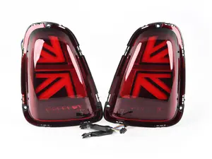 MINI Cooper Union Jack LED Red Lens/Black/Red Led Taillights R56 R57 R58 R59 Set