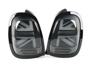 ES#4608288 - BM11-F5614-SM-A - MINI Cooper Union Jack Led Taillights Smoked F56 F55 F57 - Set  - Upgrade to Union Jack design tail lights for your MINI, works with factory LED taillight or NON LED taillights. Includes black line trims. - ZiZa - MINI