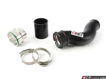ES#4428232 - 090692ECS09 - Turbo Outlet Boost Pipe - Powdercoated Black - E8X/E9X N55 - Replaces your stock plastic boost pipe for improved flow and reliability - Connects the turbo outlet to the intercooler - ECS - BMW