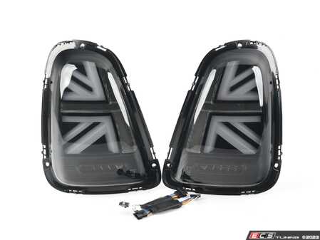 ES#4608257 - BM11-R5607-SM-A - MINI Cooper Union Jack LED Smoked Lens/Black/Red Led Taillights R56 R57 R58 R59  - Upgrade to Union Jack design tail lights for your MINI F56 style Union Jack but for the R56-R59 Platform - ZiZa - MINI