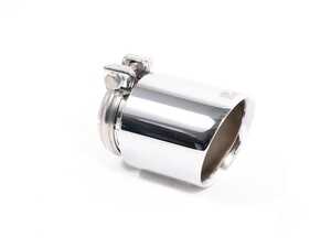ES#4690059 - EX18.SILVER - Rennline Universal 3.5" Exhaust Tip Silver - Priced Each - Stainless Steel exhaust tip featuring swivel attachment for maximum adjustability. 2.5" Swivel Inlet / 3.5" Double Wall, Slant Cut Outlet - Rennline - Audi BMW Volkswagen Mercedes Benz MINI Porsche