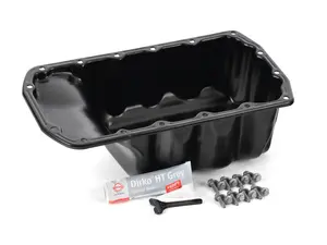 Oil Pan W/ Drain Screw Plug & Washer - Install Kit - Sealant Gasket 
