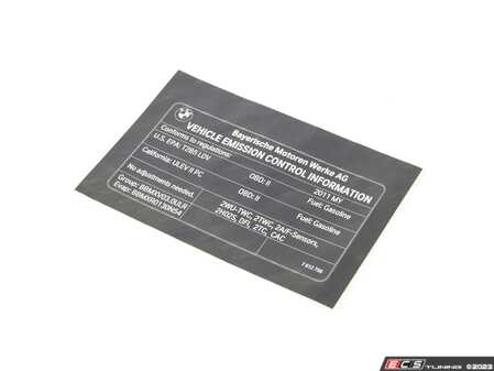 ES#2101723 - 71227612756 - Exhaust Emissions Label - Genuine BMW - BMW