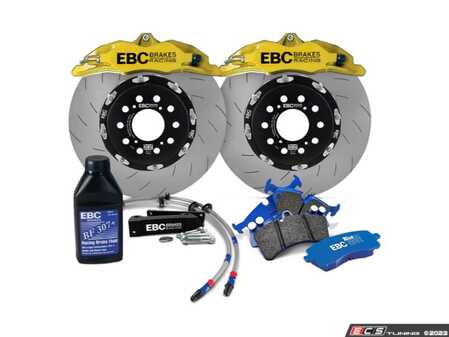 ES#4690383 - BBK013 - EBC Apollo Balanced Big Brake Kit - Front - 355mm Rotors - 4-Piston Calipers - Featuring EBC Blue Pads, slotted EBC coated rotors, and your choice of 4-Piston caliper in a Red, Yellow, Blue, or Black finish - EBC - BMW