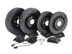 ES#3537605 - 025997ECS0545KT - Performance Front & Rear Brake Service Kit - Featuring ECS V5 Slotted rotors and ECS EP24 Enthusiast Performance pads - Assembled By ECS - Audi