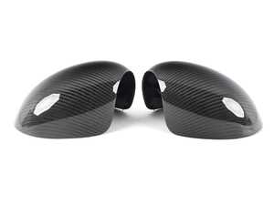 ES#4624158 - 51160415376CFPF - JCW Style Carbon Fiber Mirror Cap Clip In Covers  - Set R55 R56 R57 R58 R59 R60 R61 - Attaches to the front of the side mirror housing replacing the stock mirror cap, OEM style Snap In : Power folding version - ECS - MINI