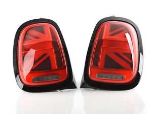 ES#4608284 - BM11-F5614-R-A - MINI Cooper Union Jack Led Taillights RED F56 F55 F57 - Set  - Upgrade to Union Jack design tail lights for your MINI, works with factory LED taillight or NON LED taillights. Includes black line trims. - ZiZa - MINI