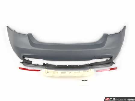 ES#4045674 - F30MTRR-PDIFF328 - M Sport Style Rear Bumper - Single Exit - Add the more aggressive front bumper from the M Sport package - ECS - BMW