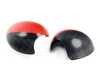 ES#4430530 - 51162754916 - JCW Style Checkered/Red Mirror Cap Covers - Set - Attaches to the front of the side mirror housing over the stock mirror cap, peel and stick - ECS - MINI