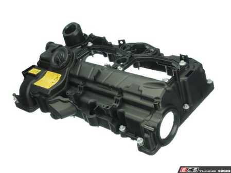 ES#4691075 - 11127633630 - Valve Cover - Replace your leaky or cracked valve cover with this affordable aftermarket alternative. Includes Valve Cover Gasket Set, Valve Cover Bolts, Ball Pin, Damping Elements, and Shaft Seal. - URO - BMW