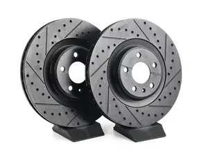 Front V5 Dimpled & Slotted Brake Rotors - Set (345x30)