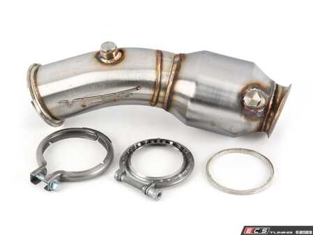 ES#4669486 - 10302011KT1 - VRSF Downpipe Upgrade - Performance High Flow Cat - with hardware - 3.5" Performance High Flow catted downpipe upgrade for N55 engines, kit includes clamps and gasket. - Assembled By ECS - BMW