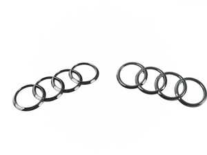 ES#3555015 - ZAW098010PDSP - Black Audi Rings Badge - Pair  - Pair of blackout Audi Rings emblems for the hood and trunk lid locations - Created with Audi enthusiasts in mind! - Genuine Volkswagen Audi - Audi
