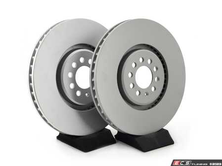 ES#4668203 - 8N0615301B-P - Front V5 Plain Brake Rotors - Set (334x32) - Precision manufactured and featuring a GeoSpec corrosion-resistant coating - ECS - Audi Volkswagen