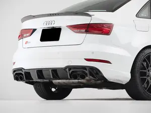 Audi 8V.5 S3 / A3 S line Rear Diffuser - Gloss Black