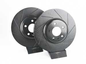 ES#4668217 - 8K0615301A-S - Front V5 Slotted Brake Rotors - Set (320x30) - Precision manufactured for consistent stopping power during high performance driving. Featuring a matte black zinc coating for corrosion protection. - ECS - Audi