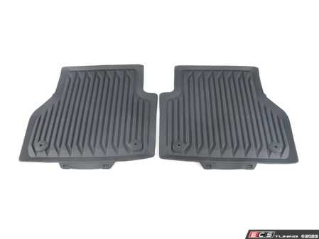 ES#3572127 - 4K0061511041 - Rear Rubber Floor Mat Set - Black - Extremely durable all weather mats to protect your carpet - Genuine Volkswagen Audi - Audi