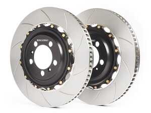 ES#4698875 - A2-148 - SL63 AMG 2-Piece Rear Brake Rotors - Pair - Featuring Girodisc 360mm Slotted 2-Piece Rotors, simply replace the cast iron rotor when needed - Girodisc - Mercedes Benz