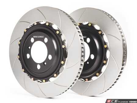ES#4381977 - A2-017 - Rear 2-Piece Floating Slotted Rotors - Pair (330x26) - Featuring Girodisc Slotted 2-Piece Rotors, simply replace the cast iron rotor when needed - Girodisc - Mercedes Benz