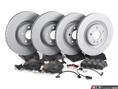 ES#4460882 - 8w0615301p3KT - Front And Rear Brake Service Kit - With Zimmermann rotors and ECS DD23 "Daily Driver" ceramic pads. - Assembled By ECS - Audi