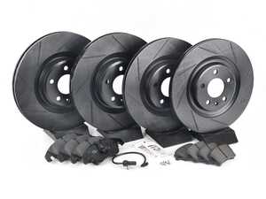 ES#3537758 - 025997ECS0627KT - Performance Front & Rear Brake Service Kit - Featuring ECS V5 Slotted rotors and ECS EP24 Enthusiast Performance pads - Assembled By ECS - Audi