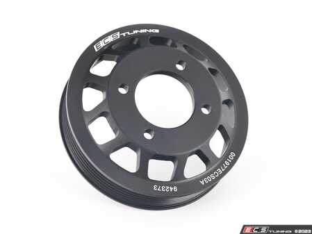 ES#2855687 - 001977ECS03A - ECS Aluminum Water Pump Pulley - Black - Finally, a durable, attractive water pump pulley that won't break! - ECS - BMW
