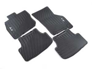 ES#4446123 - 8y1061221041KT - All Weather Rubber Floor Mat Set - Satin Black - Featuring the 'A3' logo - Genuine Volkswagen Audi - Audi