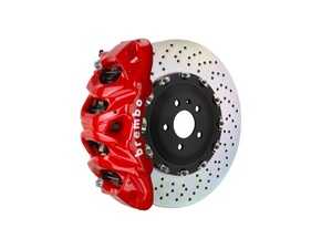 ES#4707568 - 1Q1.9618A2 - W463 Brembo GT 8 Piston 2-Piece Front Big Brake Kit - BBK - Featuring 8 Piston Red Brembo Calipers, and Slotted 2-Piece Rotors for Front 2005-2011 G55 AMG - Brembo - Mercedes Benz