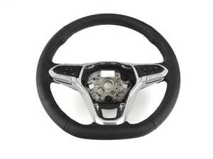 ES#4142320 - 2GJ419089QTUY - Multifuction Sport Steering Wheel - Perforated Leather - Black/Black Stitching - 3-spoke flat bottom non-heated steering wheel - Genuine Volkswagen Audi - Volkswagen