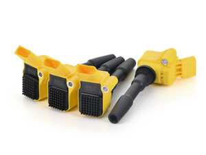 ES#4667216 - 0341072012YEL-4 - 034Motorsport High Output Ignition Coils - Yellow - Set Of Four - Plug-and-play upgraded coil pack featuring a CNC-machined heat sink for better heat dissipation - 034Motorsport - Audi Volkswagen