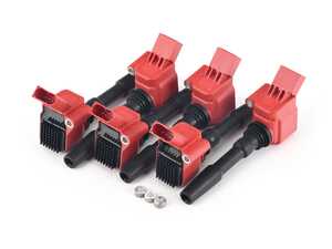 ES#4620397 - 0341072012RED-6 - 034Motorsport High Output Ignition Coils - Red - Set Of Six - Plug-and-play upgraded coil pack featuring a CNC-machined heat sink for better heat dissipation - 034Motorsport - Audi Porsche